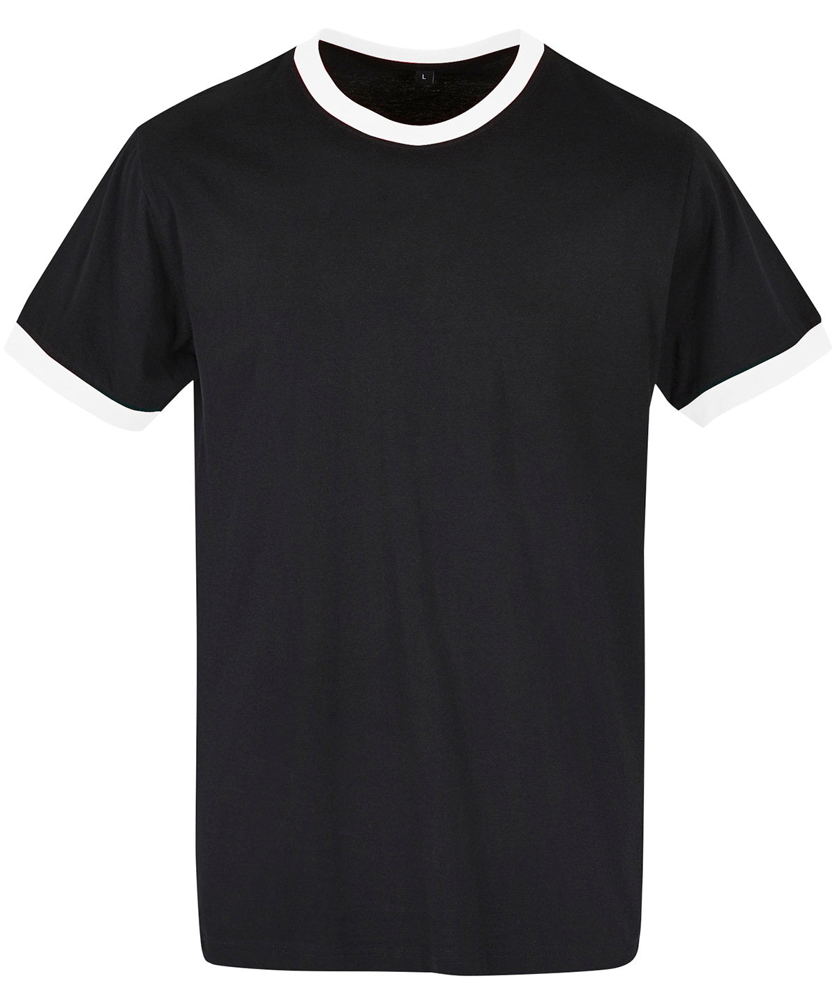 Personalised T-Shirts - Black Build Your Brand Basic Ringer tee