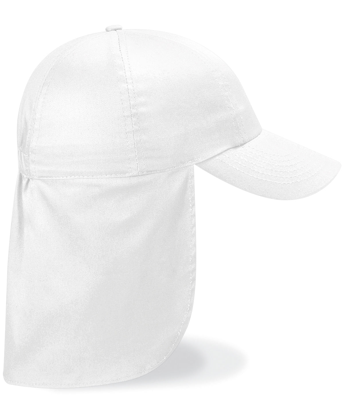 Personalised Caps - White Beechfield Junior legionnaire-style cap