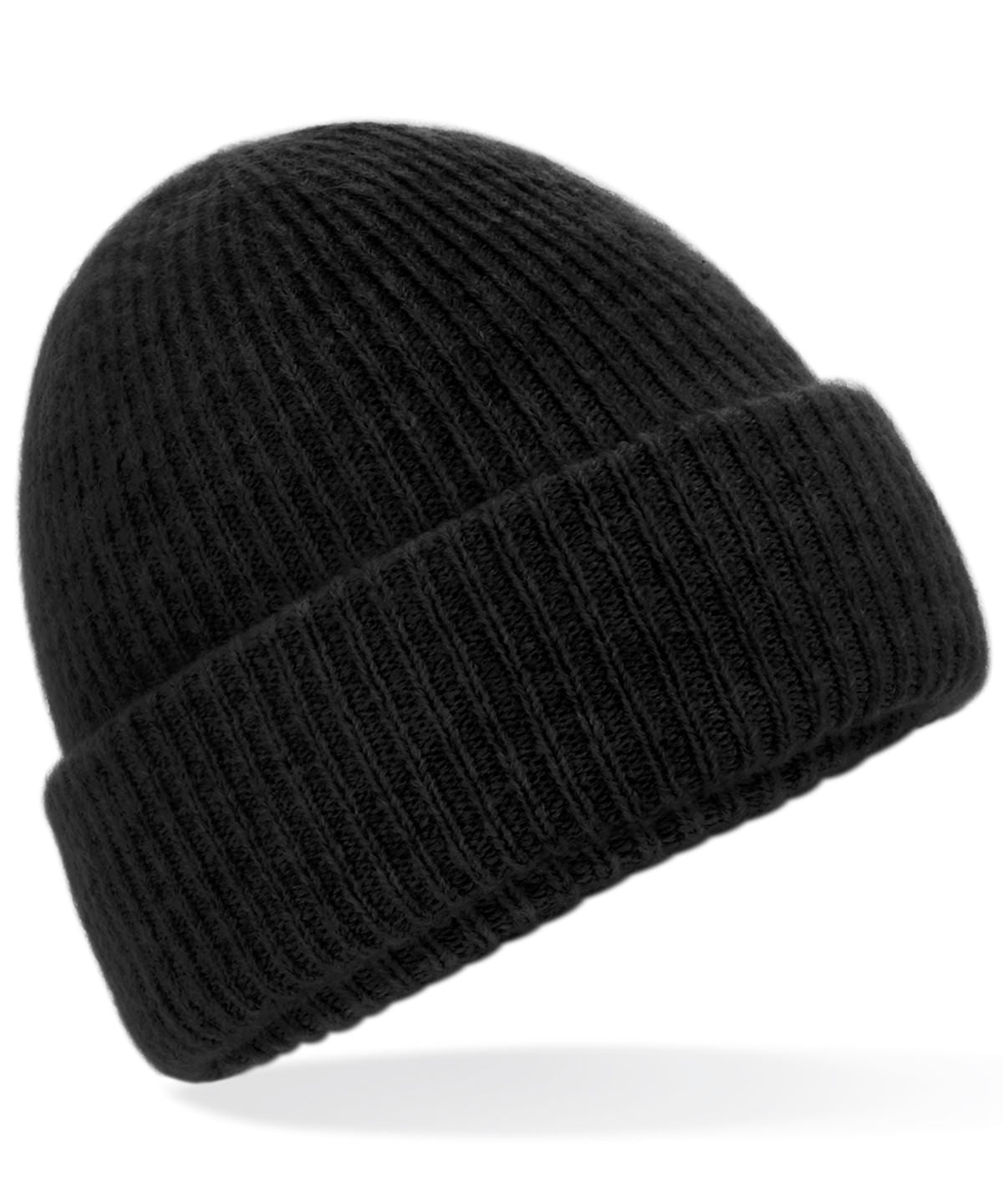 Personalised Hats - Black Beechfield Cosy ribbed beanie