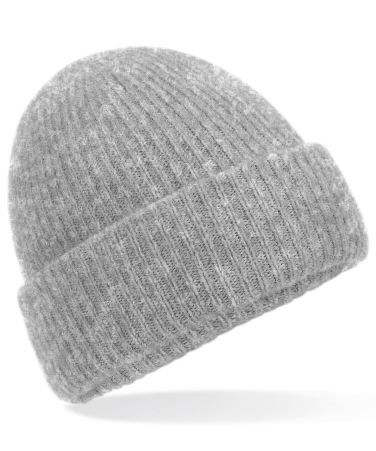 Personalised Hats - Heather Grey Beechfield Cosy ribbed beanie