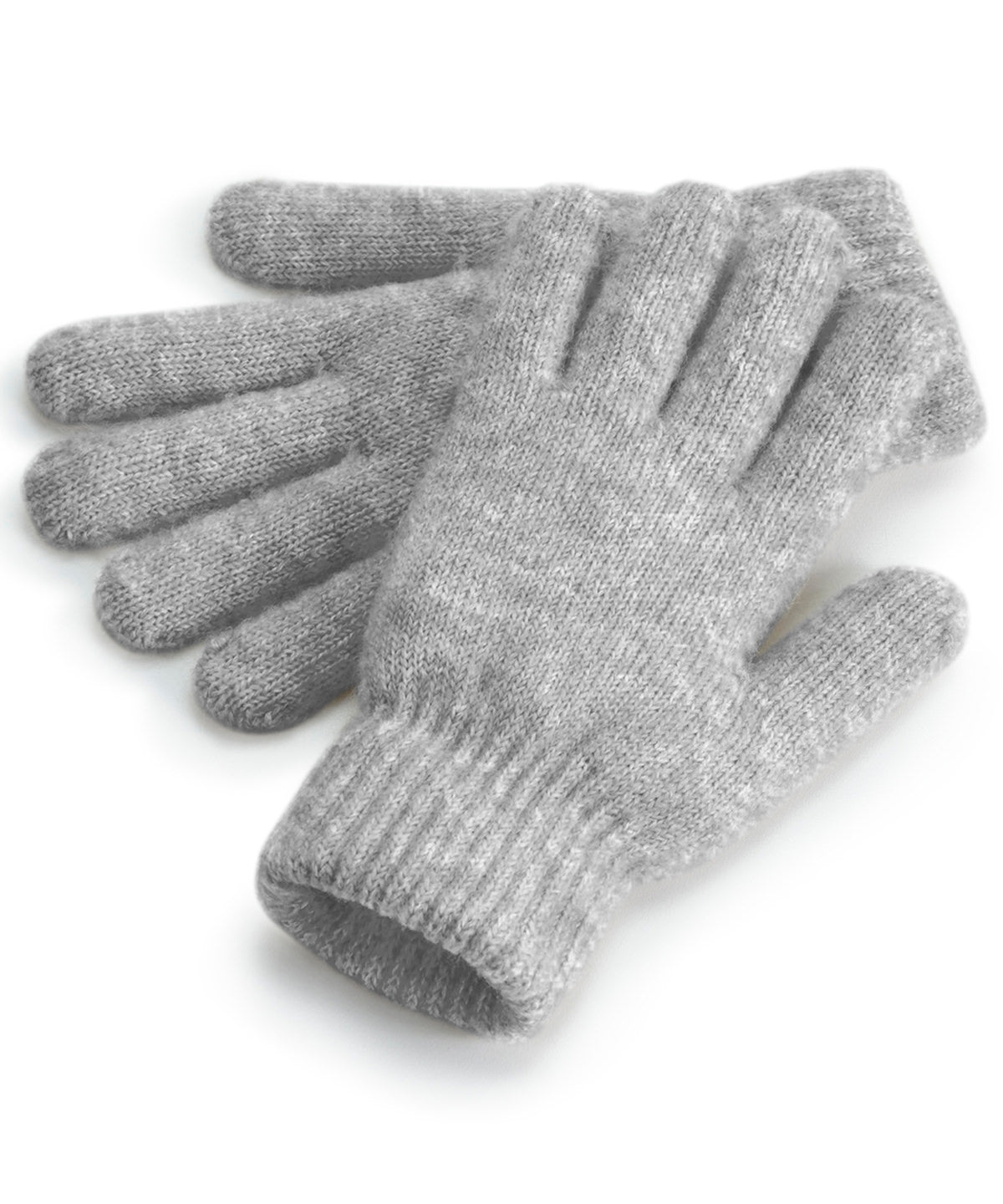 Personalised Gloves - Heather Grey Beechfield Cosy ribbed-cuff gloves