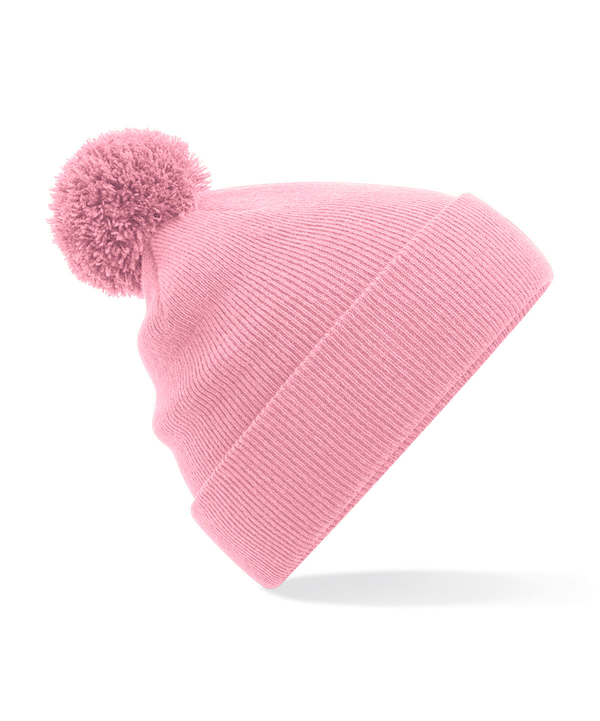 Personalised Hats - Light Pink Beechfield Original pom pom beanie
