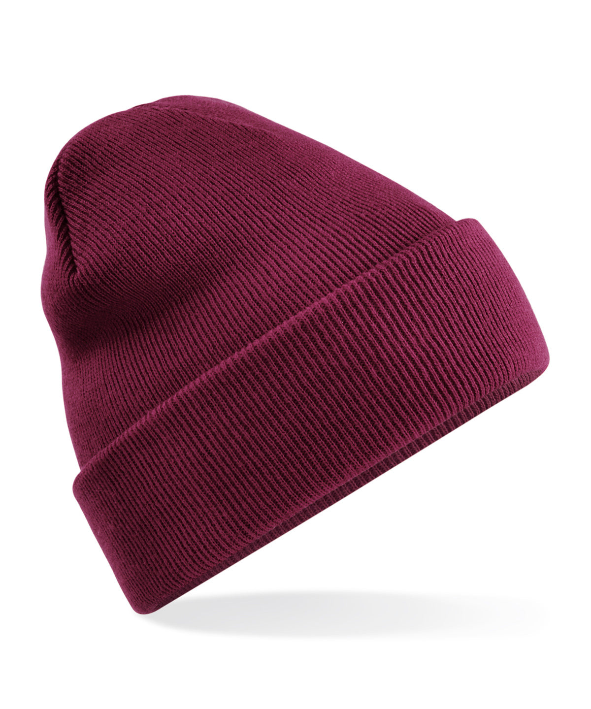 Personalised Hats - Burgundy Beechfield Recycled original cuffed beanie