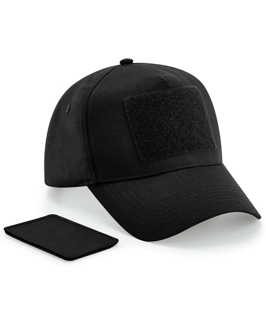 Personalised Caps - Black Beechfield Removable patch 5-panel cap