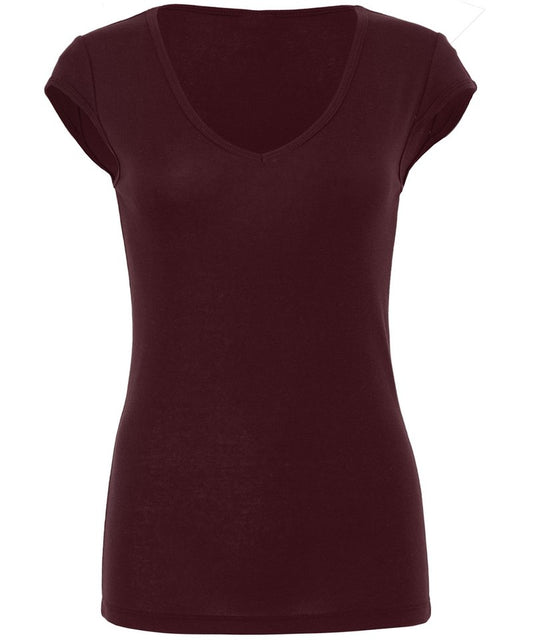 Personalised T-Shirts - Bella Canvas Sheer mini rib v-neck t-shirt