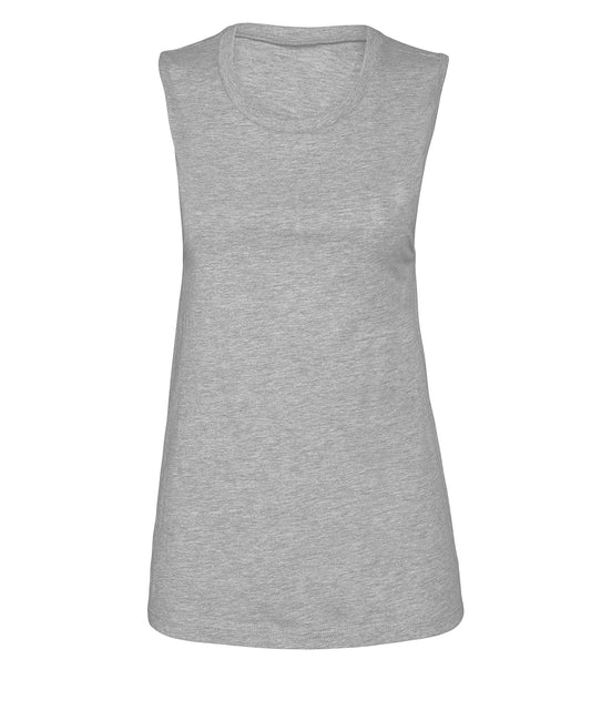 Personalised Vests - Heather Grey Bella Canvas Women's Jersey muscle tank