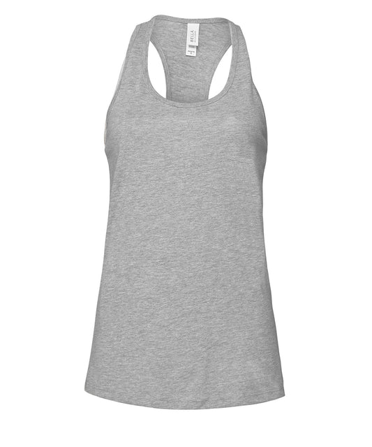 Personalised Vests - Heather Grey Bella Canvas Women's Jersey racer back tank