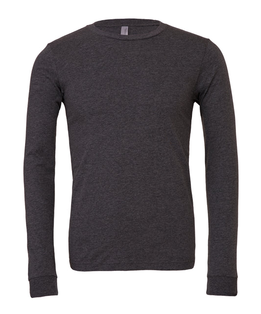 Personalised T-Shirts - Dark Grey Bella Canvas Unisex heather CVC long sleeve t-shirt
