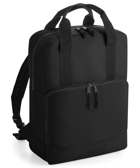 Personalised Bags - Black Bagbase Recycled twin handle cooler backpack