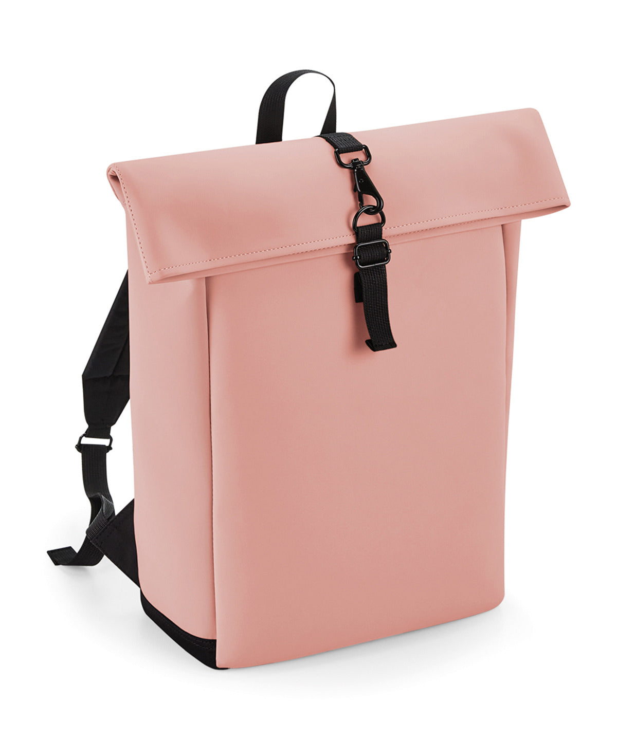 Personalised Bags - Light Pink Bagbase Matte PU rolltop backpack
