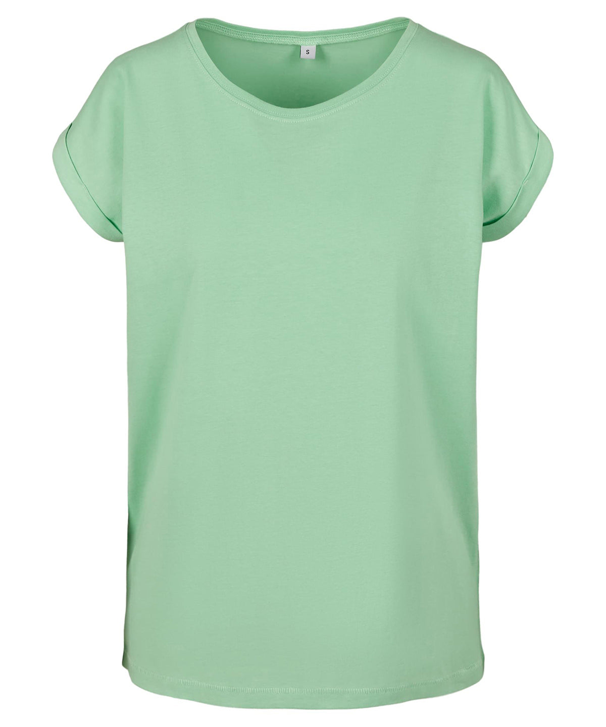 Personalised T-Shirts - Light Green Build Your Brand Women's extended shoulder tee