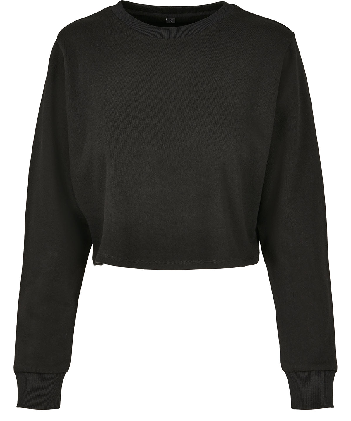 Personalised Sweatshirts - Black Build Your Brand Women’s terry cropped crew