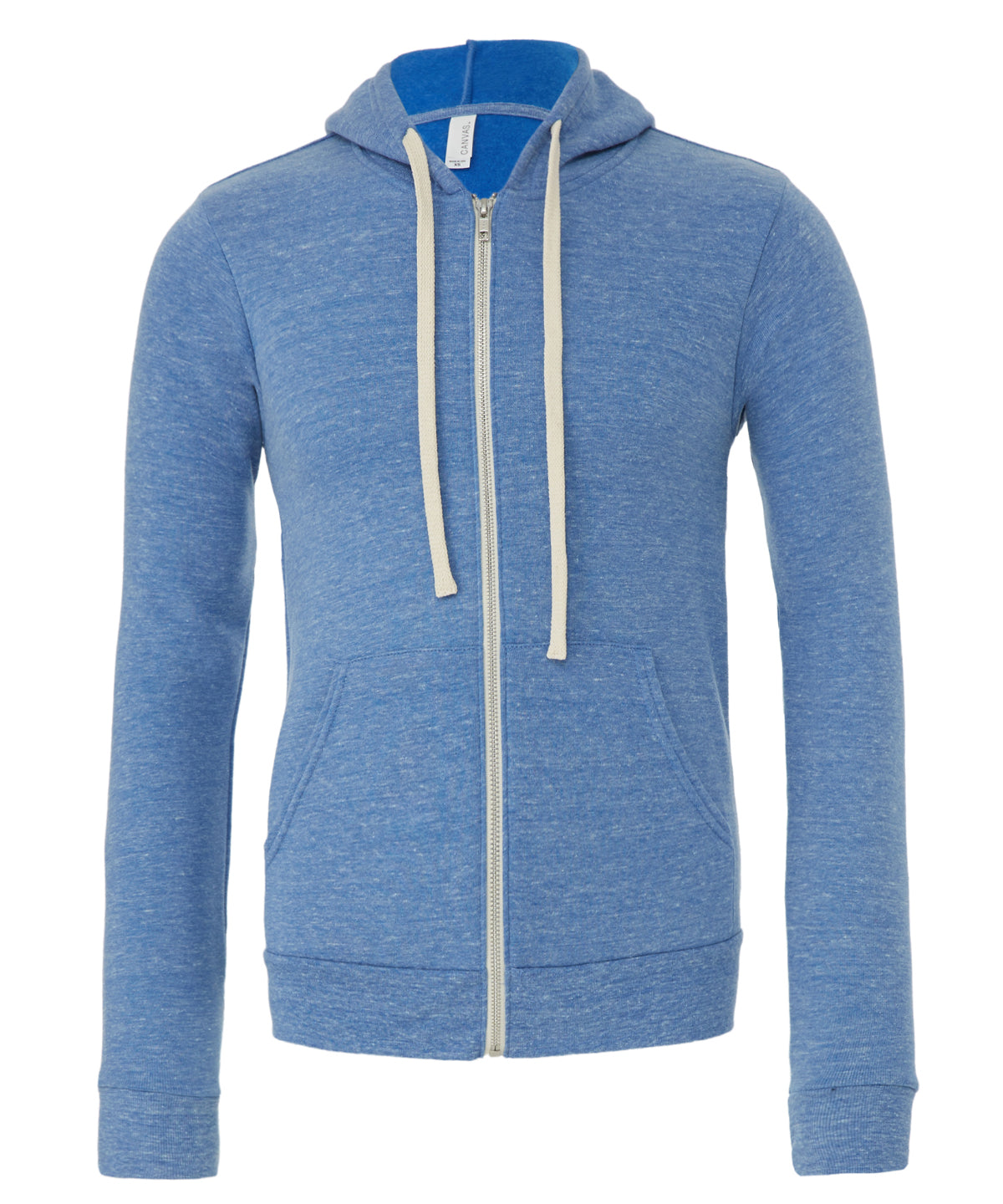 Personalised Hoodies - Mid Blue Bella Canvas Unisex triblend full zip hoodie