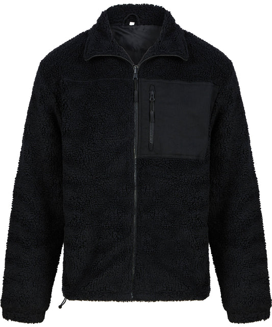 Personalised Fleeces - Black Front Row Recycled sherpa fleece