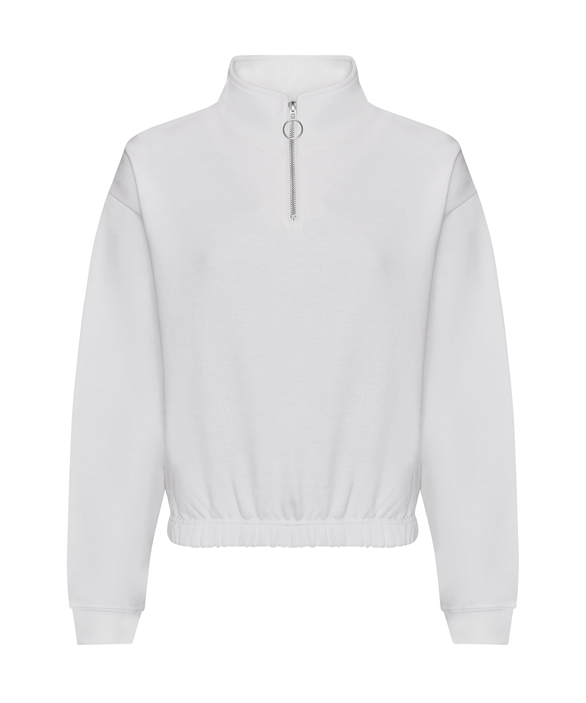 Personalised Sweatshirts - White AWDis Just Hoods Women's cropped ¼-zip sweat