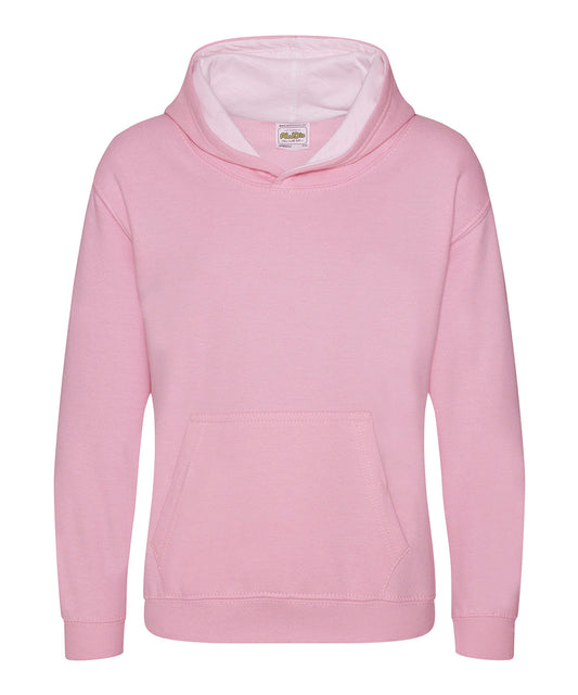 Personalised Hoodies - Light Pink AWDis Just Hoods Kids varsity hoodie