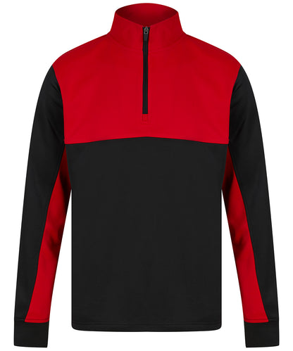 Personalised Sports Overtops - Black Finden & Hales ¼-Tracksuit top