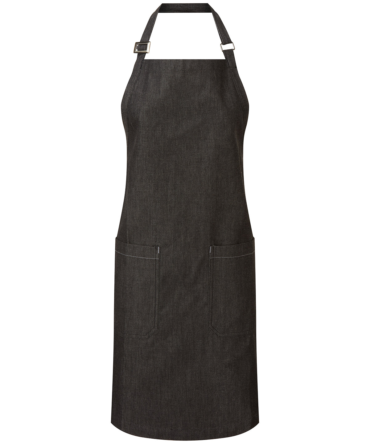 Personalised Aprons - Black Premier Cotton denim bib apron, organic and Fairtrade certified