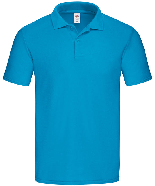 Personalised Polo Shirts - Mid Blue Fruit of the Loom Original polo
