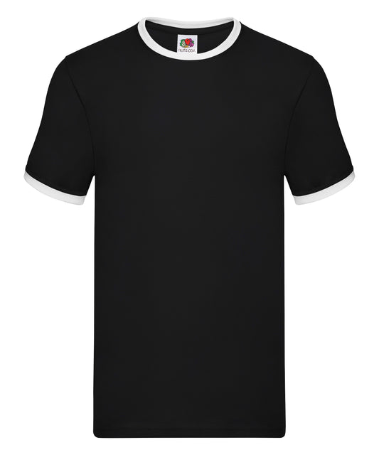Personalised T-Shirts - Black Fruit of the Loom Ringer T