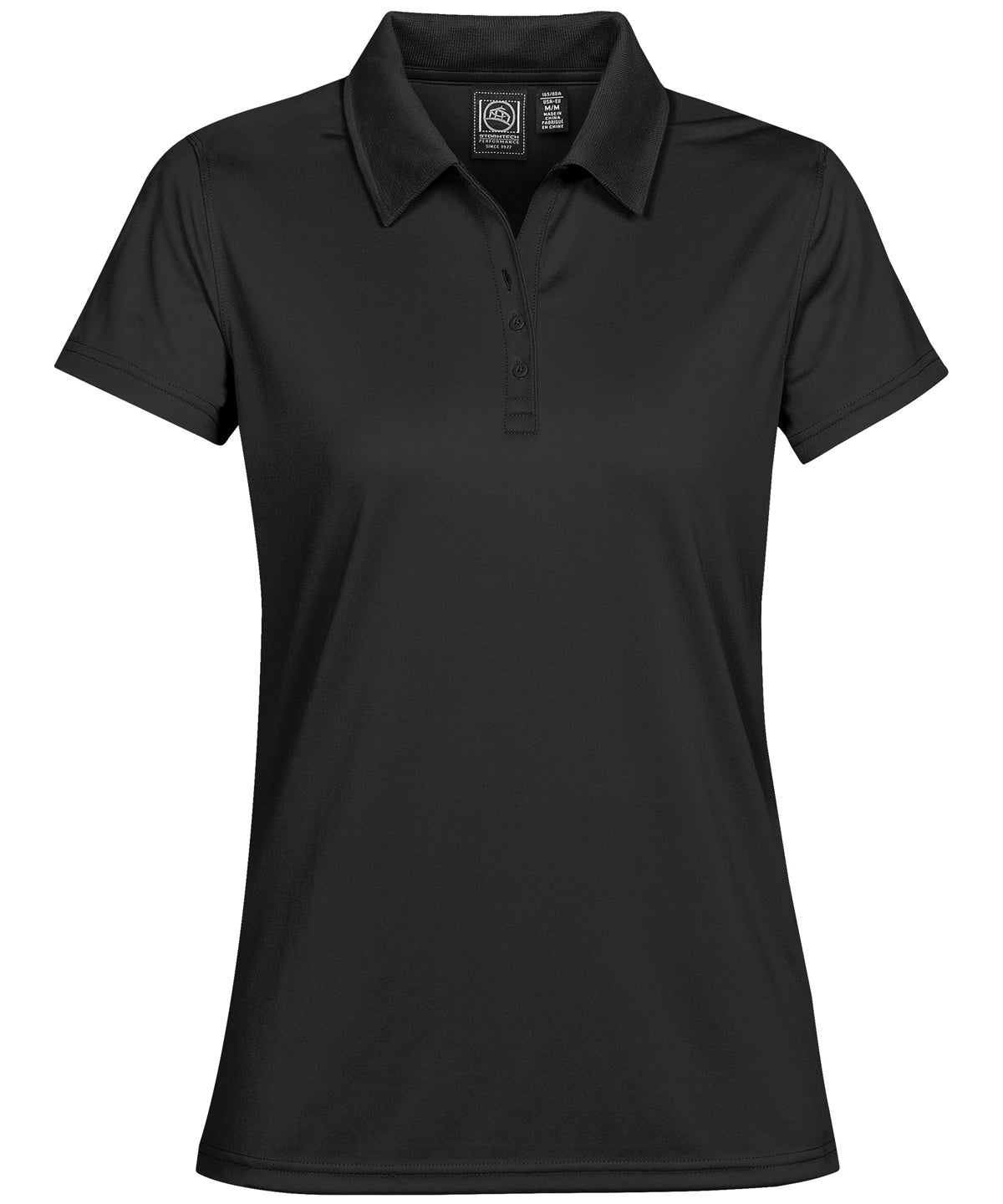 Personalised Polo Shirts - Black Stormtech Women's Eclipse H2X-DRY® piqué polo