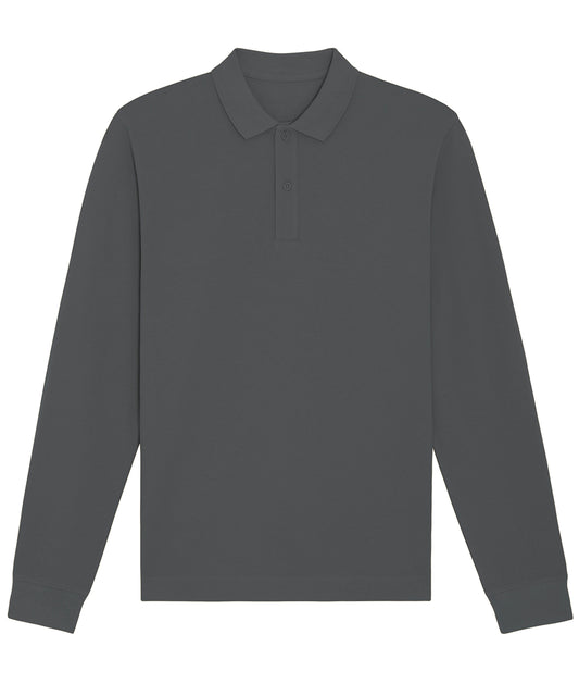 Personalised Polo Shirts - Dark Grey Stanley/Stella Prepster long sleeve unisex polo (STPU332)