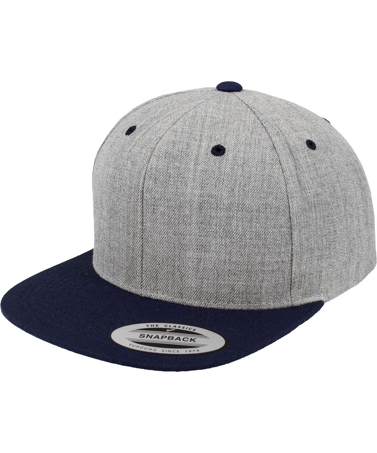 Personalised Caps - Heather Grey Flexfit by Yupoong The classic snapback 2-tone  (6089MT)