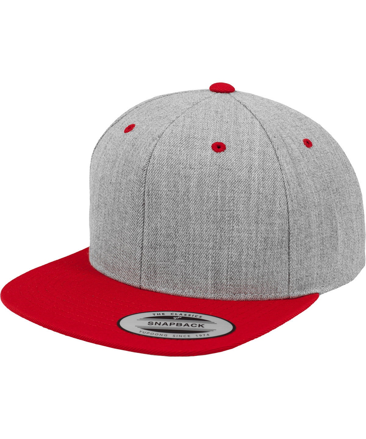 Personalised Caps - Heather Grey Flexfit by Yupoong The classic snapback 2-tone  (6089MT)