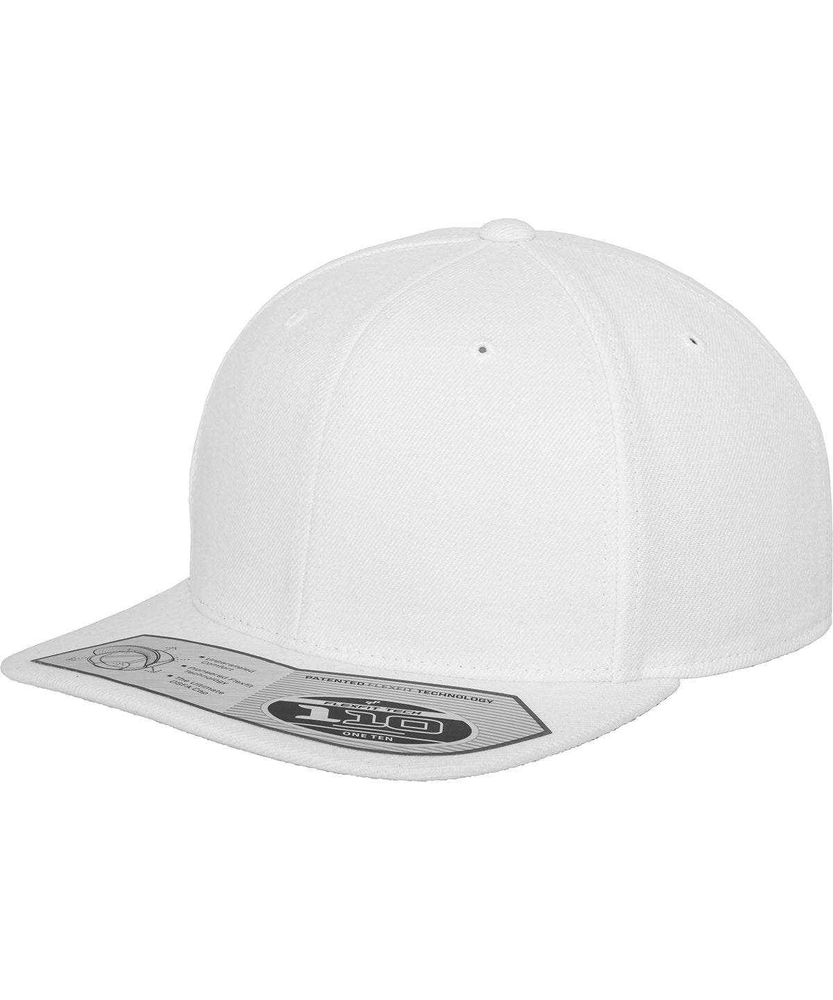 Personalised Caps - White Flexfit by Yupoong 110 fitted snapback (110)