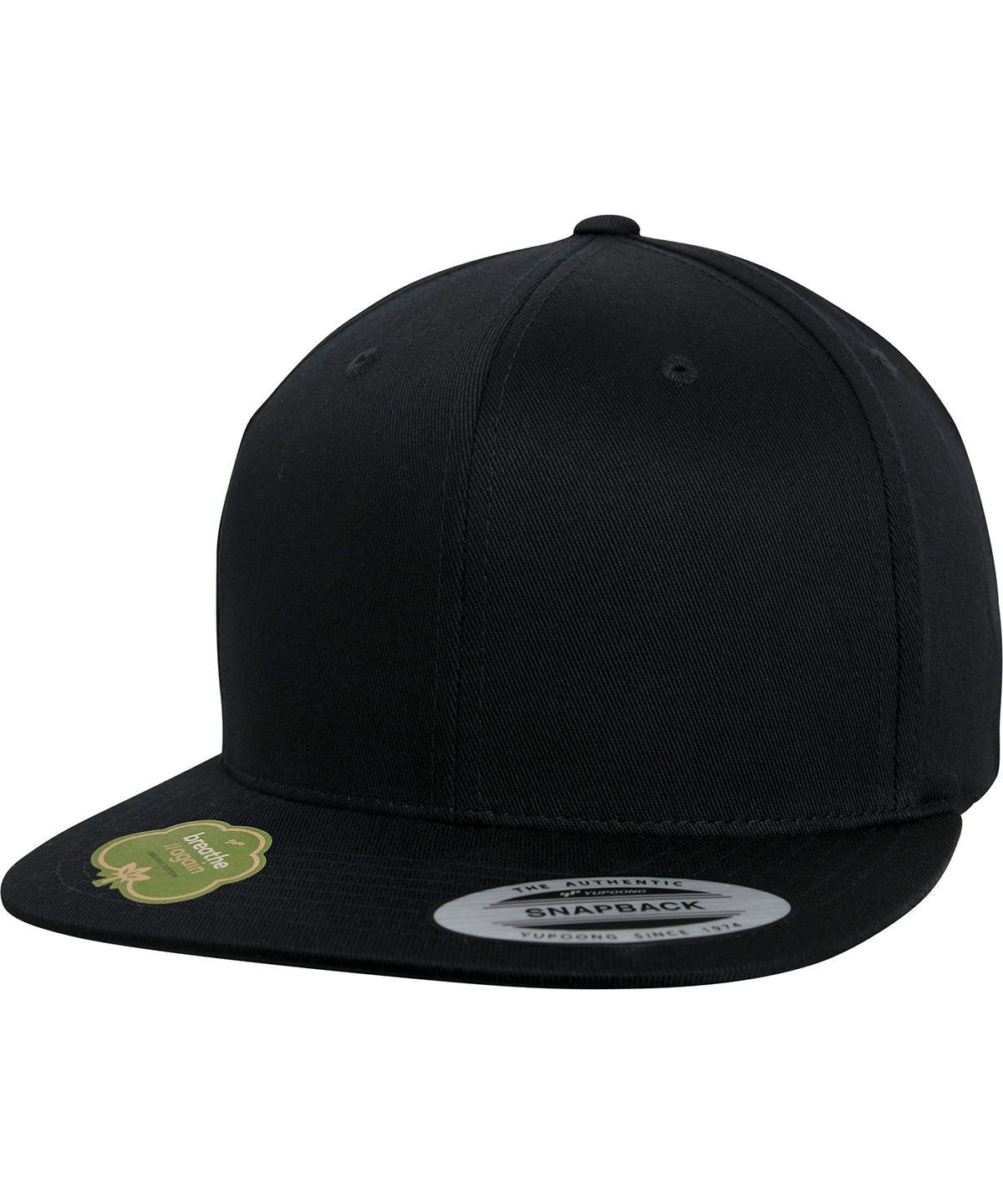 Personalised Caps - Black Flexfit by Yupoong Organic cotton snapback (6089OC)