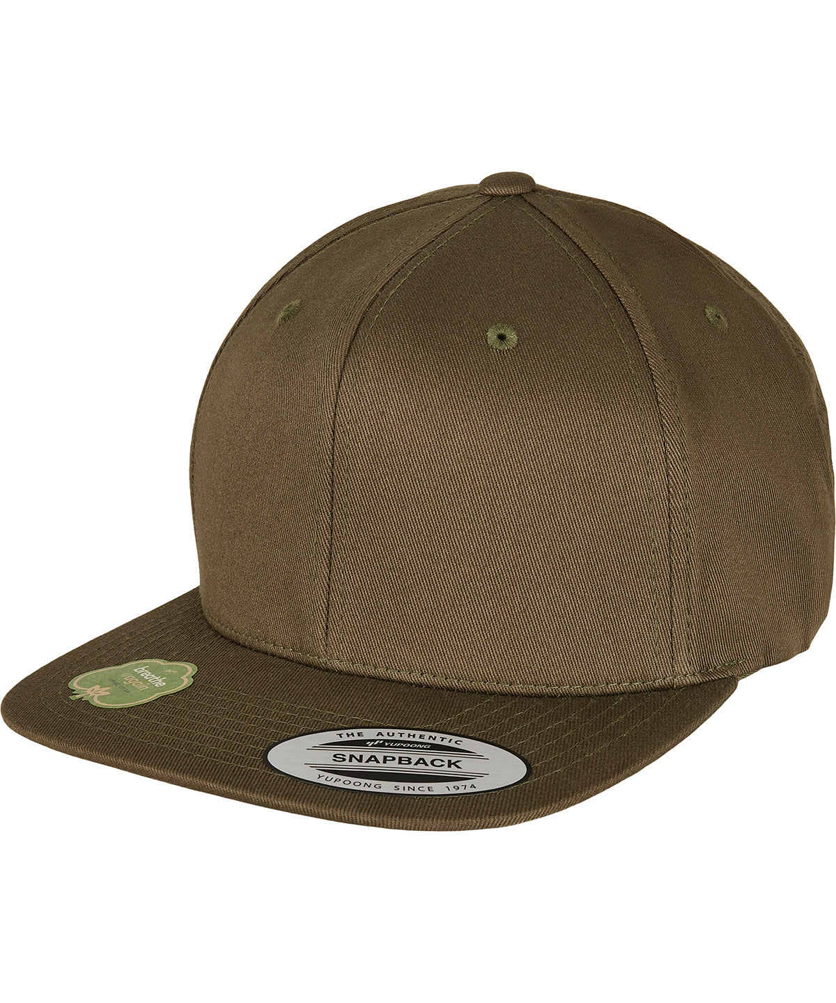 Personalised Caps - Olive Flexfit by Yupoong Organic cotton snapback (6089OC)