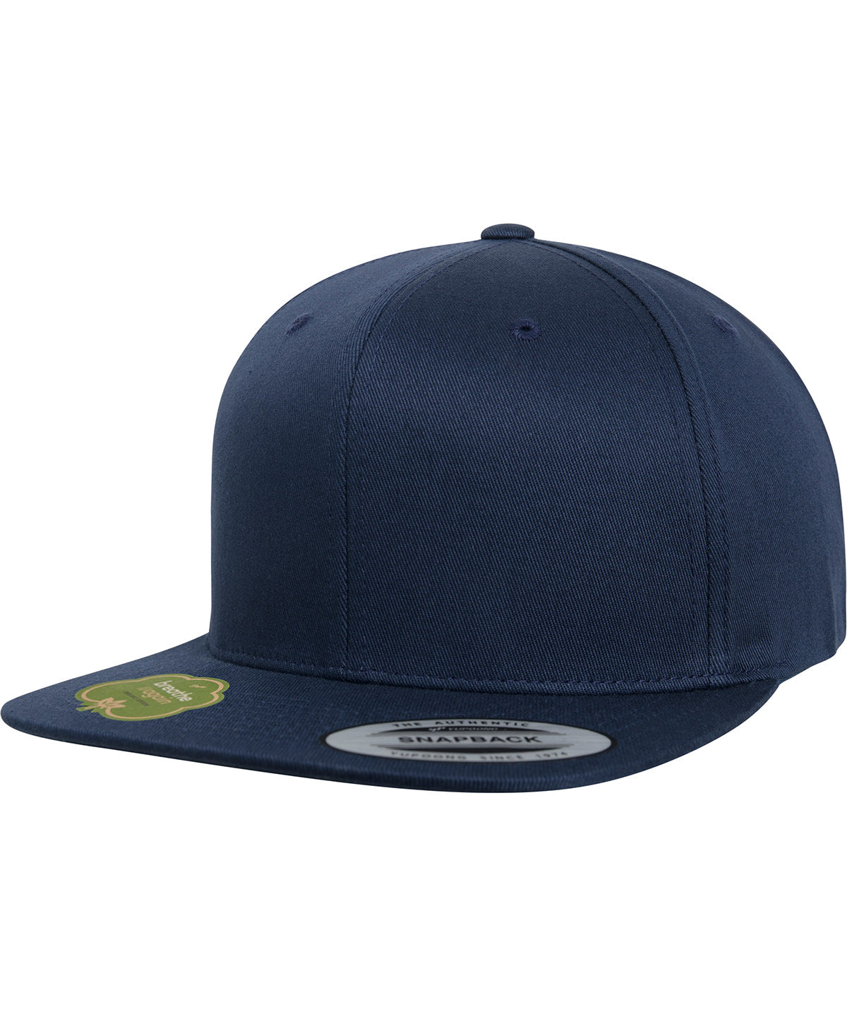 Personalised Caps - Navy Flexfit by Yupoong Organic cotton snapback (6089OC)