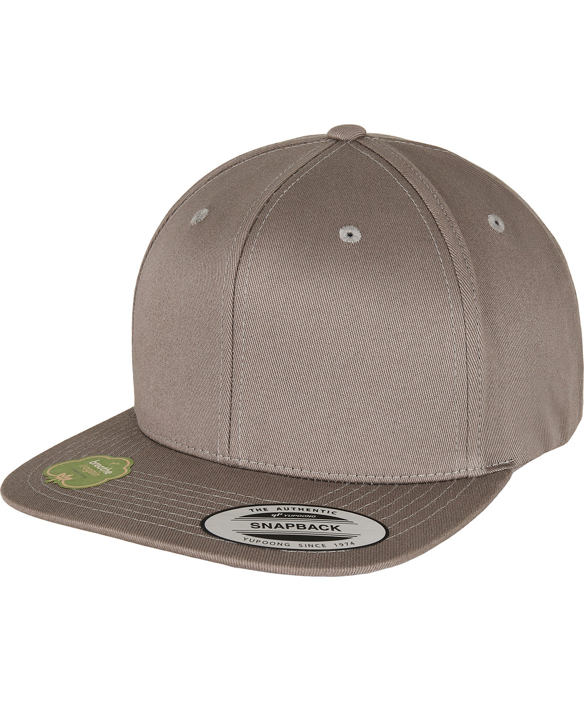 Personalised Caps - Light Grey Flexfit by Yupoong Organic cotton snapback (6089OC)