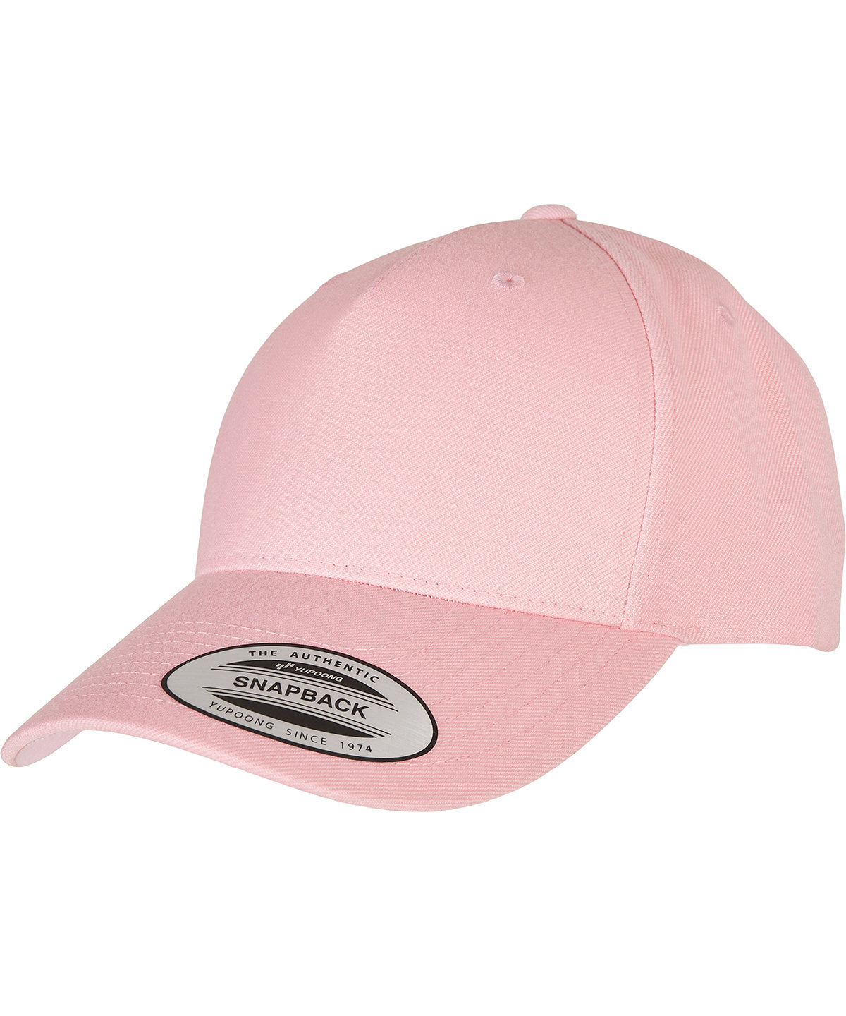 Personalised Caps - Light Pink Flexfit by Yupoong YP classics 5-panel premium curved visor snapback cap (5789M)