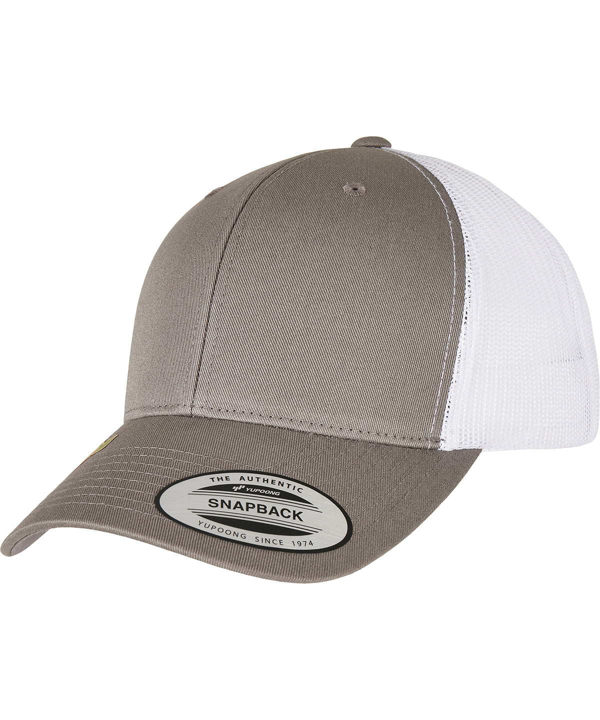 Personalised Caps - Mid Grey Flexfit by Yupoong YP classics recycled retro trucker cap 2-tone (6606RT)