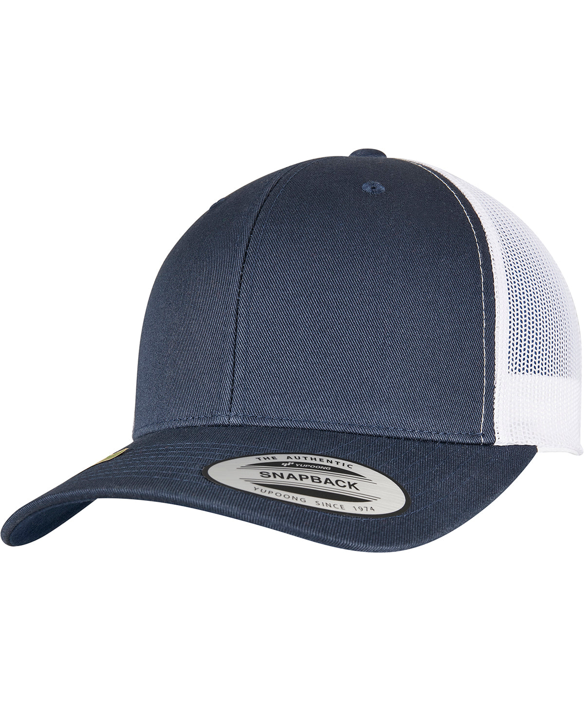 Personalised Caps - Navy Flexfit by Yupoong YP classics recycled retro trucker cap 2-tone (6606RT)