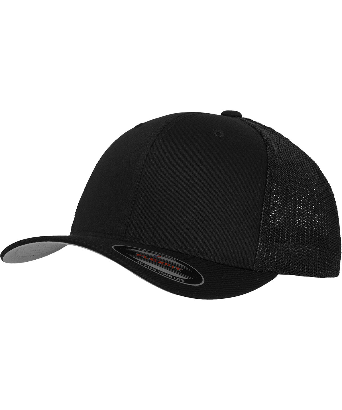 Personalised Caps - Black Flexfit by Yupoong Flexfit mesh trucker