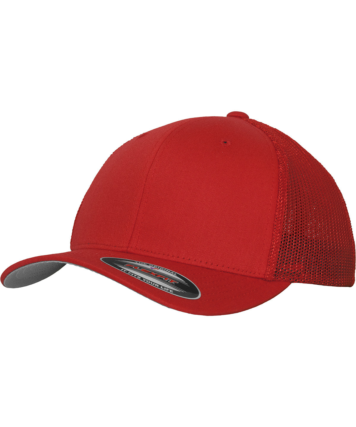 Personalised Caps - Dark Red Flexfit by Yupoong Flexfit mesh trucker