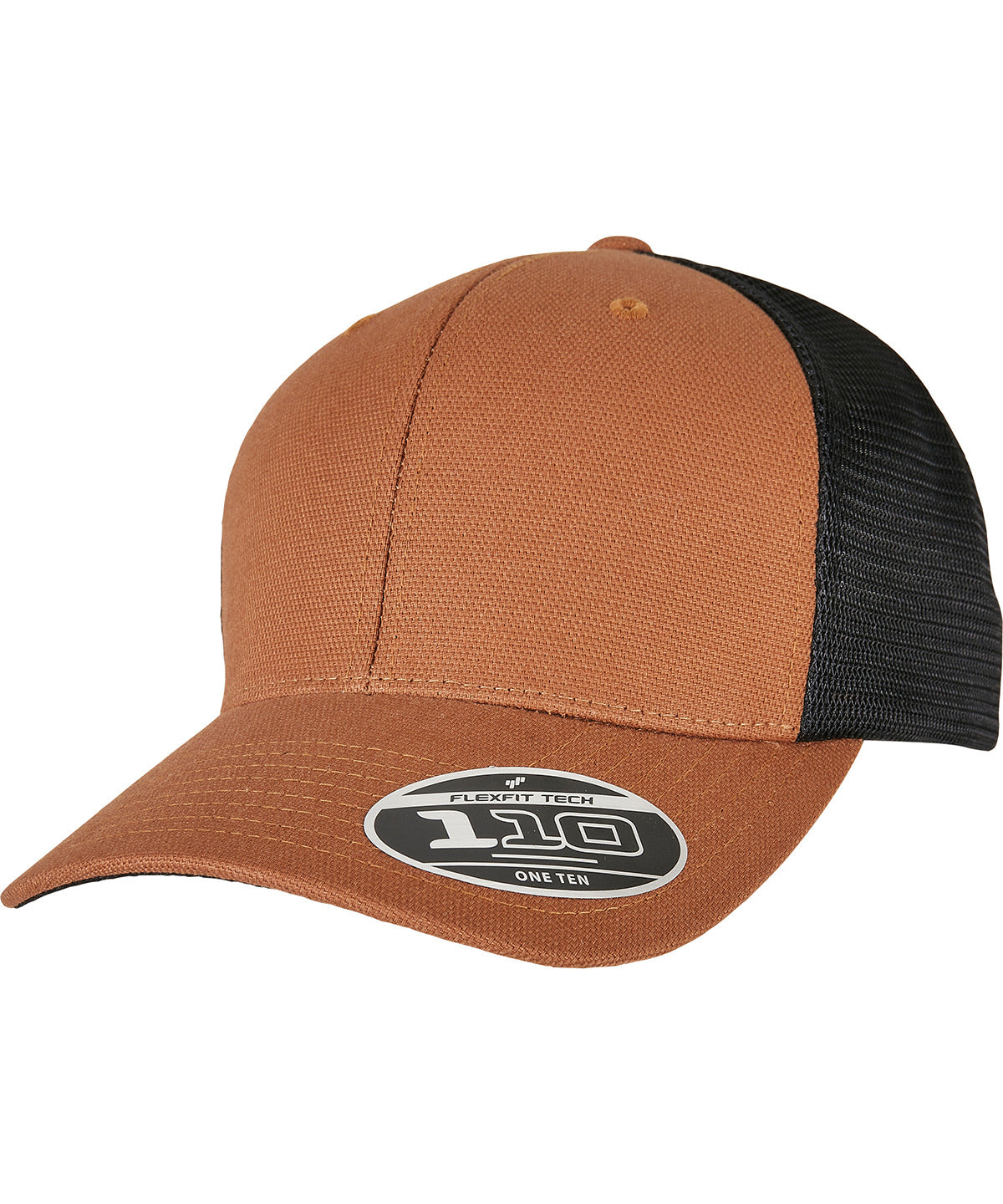 Personalised Caps - Mid Brown Flexfit by Yupoong 110 Structured canvas trucker (110ST)