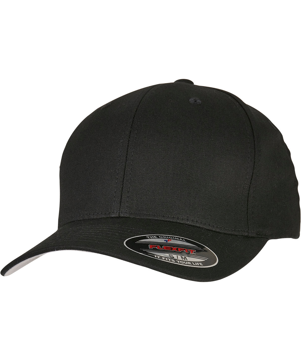 Personalised Caps - Black Flexfit by Yupoong V-Flexfit® cotton twill cap (5001)