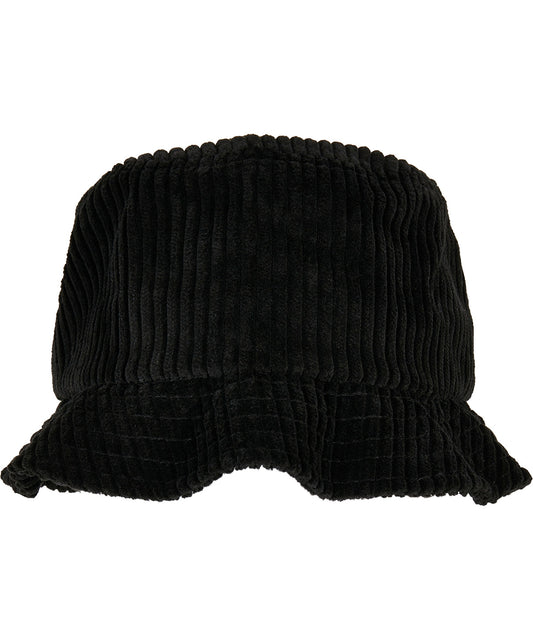 Personalised Hats - Black Flexfit by Yupoong Big corduroy bucket hat (5003BC)