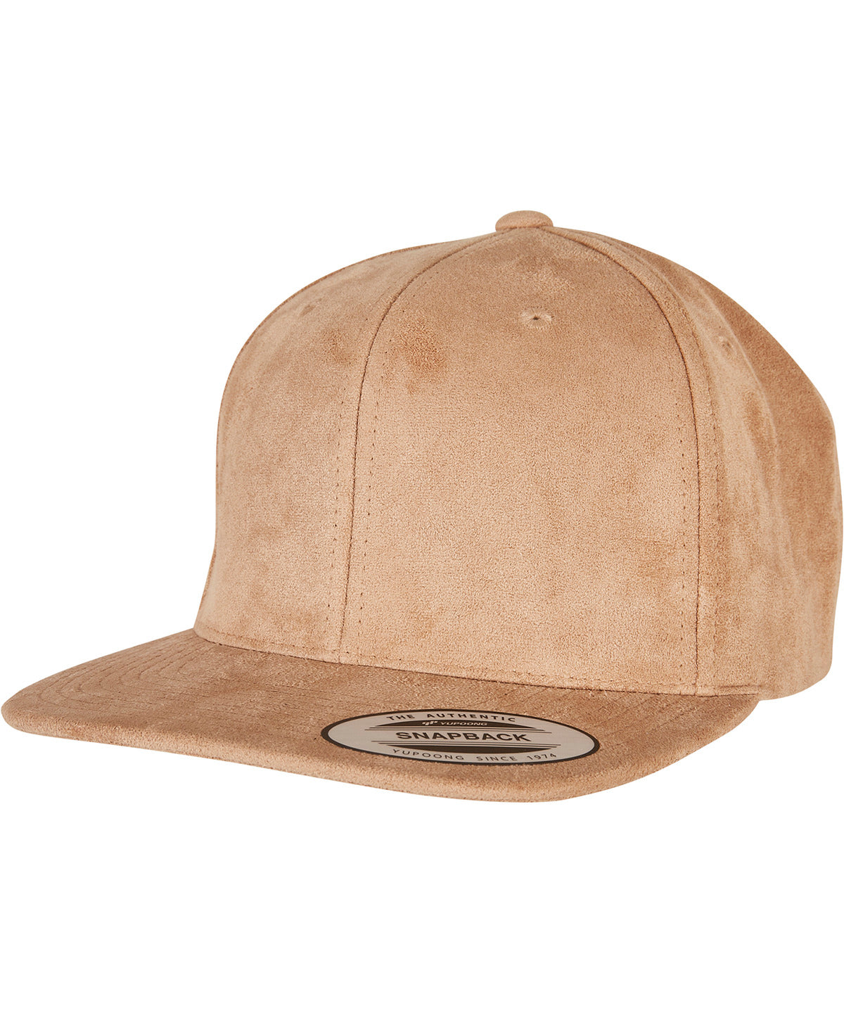 Personalised Caps - Khaki Flexfit by Yupoong Imitation suede leather snapback (6089SU)