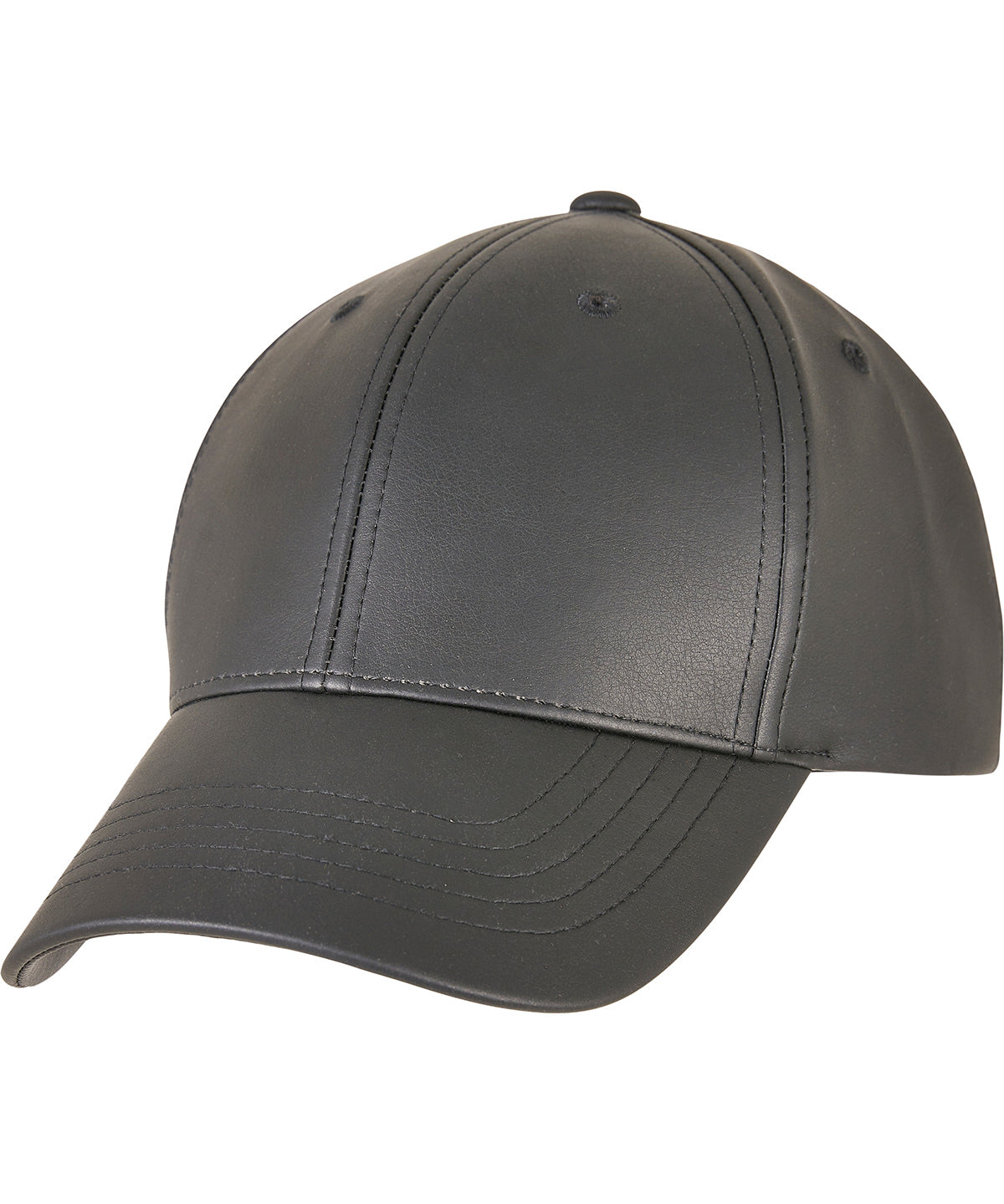 Personalised Caps - Black Flexfit by Yupoong Synthetic leather alpha shape dad cap (6245AL)