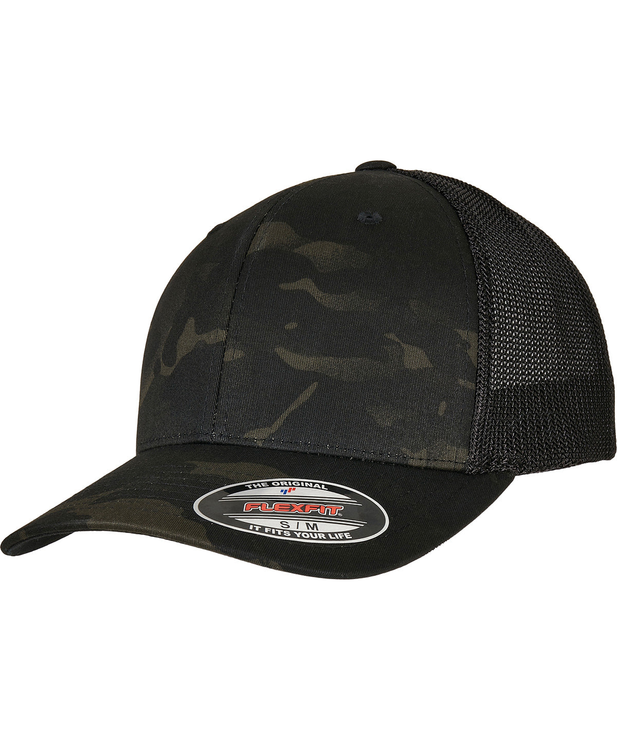 Personalised Caps - Black Flexfit by Yupoong MultiCam® trucker mesh cap (6511MC)